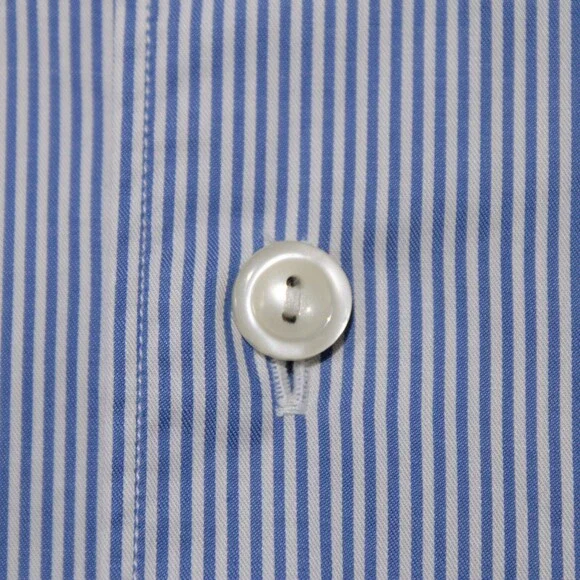 Eton NWT Casual Button Down Shirt Size 42 16.5 L Contemporary Fit Blue Stripes